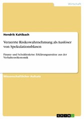 Verzerrte Risikowahrnehmung als Auslöser von Spekulationsblasen