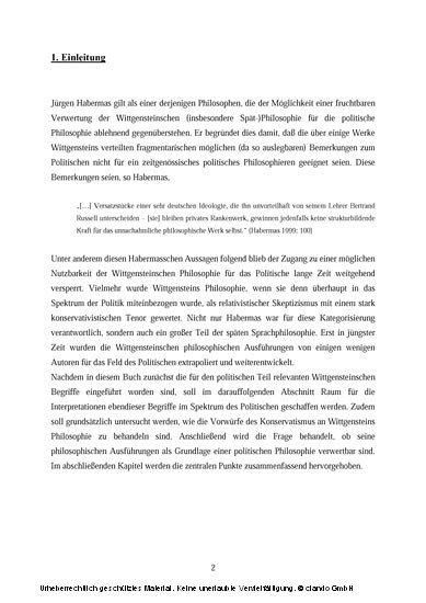 Wittgenstein als politischer Philosoph