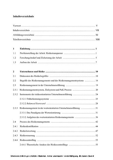 Transparenz der Risikoberichterstattung