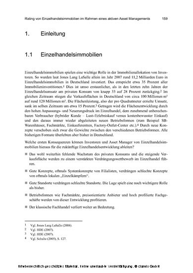 Rating von Einzelhandelsimmobilien