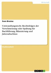 Umwandlungsrecht. Rechtsfolgen der Verschmelzung oder Spaltung für Buchführung, Bilanzierung und Jahresabschluss