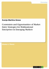 Constraints and Opportunities of Market Entry Strategies for Multinational Enterprises in Emerging Markets