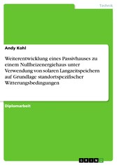 Weiterentwicklung eines Passivhauses zu einem Nullheizenergiehaus unter Verwendung von solaren Langzeitspeichern auf Grundlage standortspezifischer Witterungsbedingungen