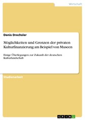 Möglichkeiten und Grenzen der privaten Kulturfinanzierung am Beispiel von Museen