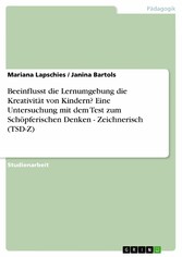 Beeinflusst die Lernumgebung die Kreativität von Kindern? Eine Untersuchung mit dem Test zum Schöpferischen Denken - Zeichnerisch (TSD-Z)