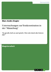 Untersuchungen zur Textkonstitution in der 'Minneburg'