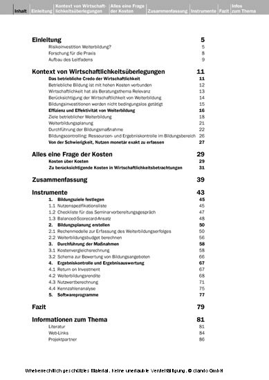 Handlungshilfen für Bildungsberater: Wirtschaftlichkeit von Weiterbildung