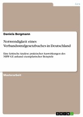 Notwendigkeit eines Verbandsstrafgesetzbuches in Deutschland