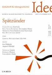 Zeitschrift für Ideengeschichte Heft XI/2 Sommer 2017