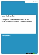 Komplexe Verstehensprozesse in der zwischenmenschlichen Kommunikation