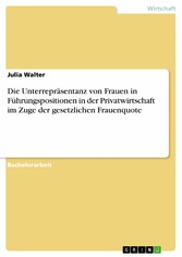 Die Unterrepräsentanz von Frauen in Führungspositionen in der Privatwirtschaft im Zuge der gesetzlichen Frauenquote