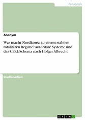 Was macht Nordkorea zu einem stabilen totalitären Regime? Autoritäre Systeme und das CERL-Schema nach Holger Albrecht