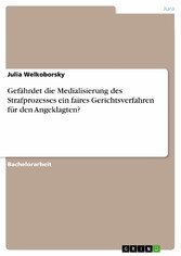 Gefährdet die Medialisierung des Strafprozesses ein faires Gerichtsverfahren für den Angeklagten?