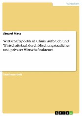 Wirtschaftspolitik in China. Aufbruch und Wirtschaftskraft durch Mischung staatlicher und privater Wirtschaftsakteure