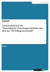 Gemeinsamkeiten des 'Nationalismus'-Forschungsvokabulars mit dem der 'NS-Volksgemeinschaft'