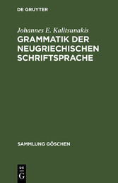 Grammatik der neugriechischen Schriftsprache