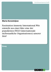 Faszination Amnesty International. Wie entsteht aus einer Idee eine der populärsten INGO (internationale nichtstaatliche Organisationen) unserer Zeit?