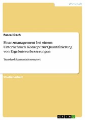 Finanzmanagement bei einem Unternehmen. Konzept zur Quantifizierung von Ergebnisverbesserungen