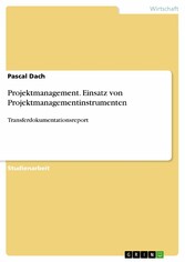 Projektmanagement. Einsatz von Projektmanagementinstrumenten