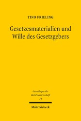 Gesetzesmaterialien und Wille des Gesetzgebers