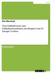 Vom Fußballverein zum Fußballunternehmen am Beispiel vom FC Energie Cottbus