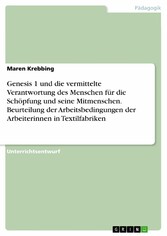 Genesis 1 und die vermittelte Verantwortung des Menschen für die Schöpfung und seine Mitmenschen. Beurteilung der Arbeitsbedingungen der Arbeiterinnen in Textilfabriken