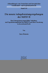 Die neuen Anlageberatungsregelungen der MiFID II.