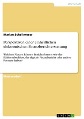 Perspektiven einer einheitlichen elektronischen Finanzberichterstattung