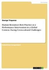 Human Resources Best Practice as a Performance Intervention in a Global Context. Facing Cross-cultural Challenges