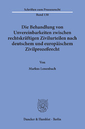 Die Behandlung von Unvereinbarkeiten zwischen rechtskräftigen Zivilurteilen nach deutschem und europäischem Zivilprozeßrecht.