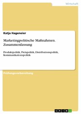 Marketingpolitische Maßnahmen. Zusammenfassung