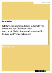 Erfolgreiche Kommunikation innerhalb von Projekten. Ein Überblick über unterschiedliche Kommunikationskanäle, Risiken und Voraussetzungen