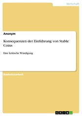 Konsequenzen der Einführung von Stable Coins