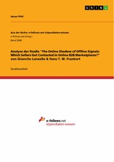 Analyse der Studie 'The Online Shadow of Offline Signals: Which Sellers Get Contacted in Online B2B Marketplaces?' von Gianvito Lanzolla & Hans T. W. Frankort