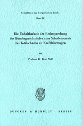 Die Unhaltbarkeit der Rechtsprechung des Bundesgerichtshofes zum Schadensersatz bei Totalschäden.