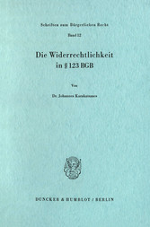 Die Widerrechtlichkeit in § 123 BGB.