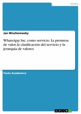 WhatsApp Inc. como servicio. La promesa de valor, la clasificación del servicio y la jerarquía de valores