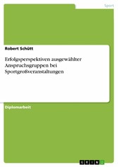 Erfolgsperspektiven ausgewählter Anspruchsgruppen bei Sportgroßveranstaltungen