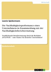 Die Nachhaltigkeitsperformance eines Unternehmens in Zusammenhang mit der Nachhaltigkeitsberichterstattung