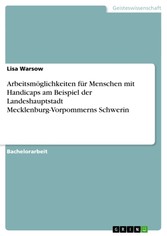 Arbeitsmöglichkeiten für Menschen mit Handicaps am Beispiel der Landeshauptstadt Mecklenburg-Vorpommerns Schwerin