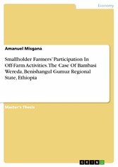 Smallholder Farmers' Participation In Off-Farm Activities. The Case Of Bambasi Wereda, Benishangul Gumuz Regional State, Ethiopia