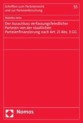 Der Ausschluss verfassungsfeindlicher Parteien von der staatlichen Parteienfinanzierung nach Art. 21 Abs. 3 GG