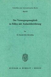 Der Versorgungsausgleich in Fällen mit Auslandsberührung.