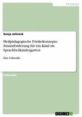 Heilpädagogische Förderkonzepte. Zusatzförderung für ein Kind im Sprachheilkindergarten