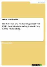 ESG-Kriterien und Risikomanagement von KMUs. Auswirkungen der Implementierung auf die Finanzierung