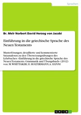 Einführung in die griechische Sprache  des Neuen Testaments