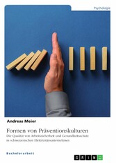 Formen von Präventionskulturen. Die Qualität von Arbeitssicherheit und Gesundheitsschutz in schweizerischen Elektrizitätsunternehmen