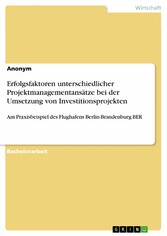 Erfolgsfaktoren unterschiedlicher Projektmanagementansätze bei der Umsetzung von Investitionsprojekten