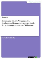 Aspirin und Salicin (Weidenrinde). Synthese und Experiment zum Vergleich der gerinnungshemmenden Wirkungen