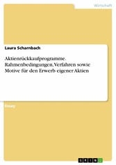 Aktienrückkaufprogramme. Rahmenbedingungen, Verfahren sowie Motive für den Erwerb eigener Aktien